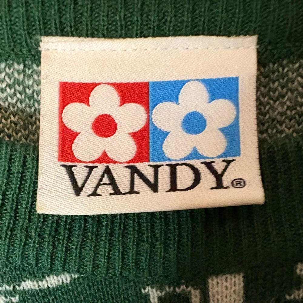 Vandy The Pink Vandy Vior Monogram Wool Knit Sweater Green Large Designer - Picture 2 of 7